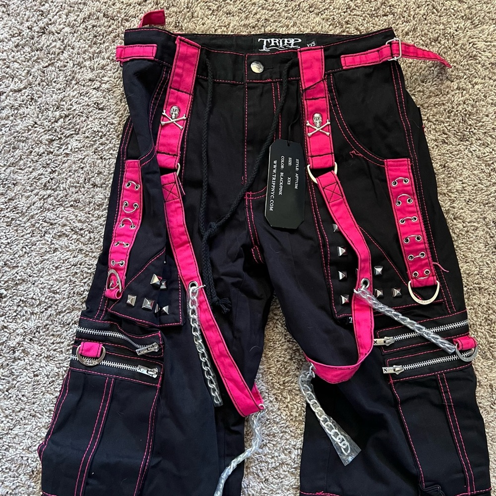 Tripp NYC Dangg Goodman Step Chain Pink Pants XXS